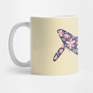 Floral Whale - muted cool colors Mug